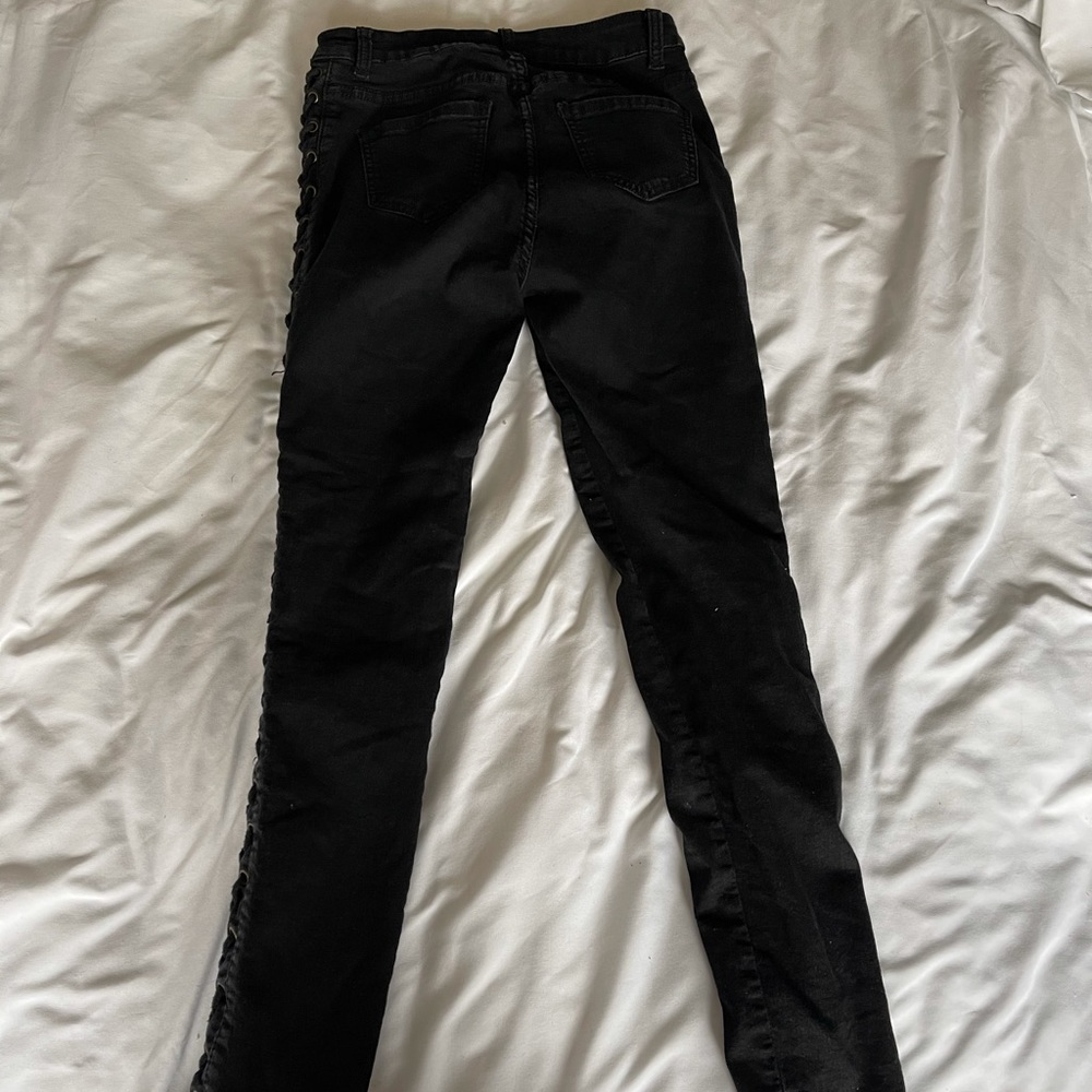 Black lace up pants size 26